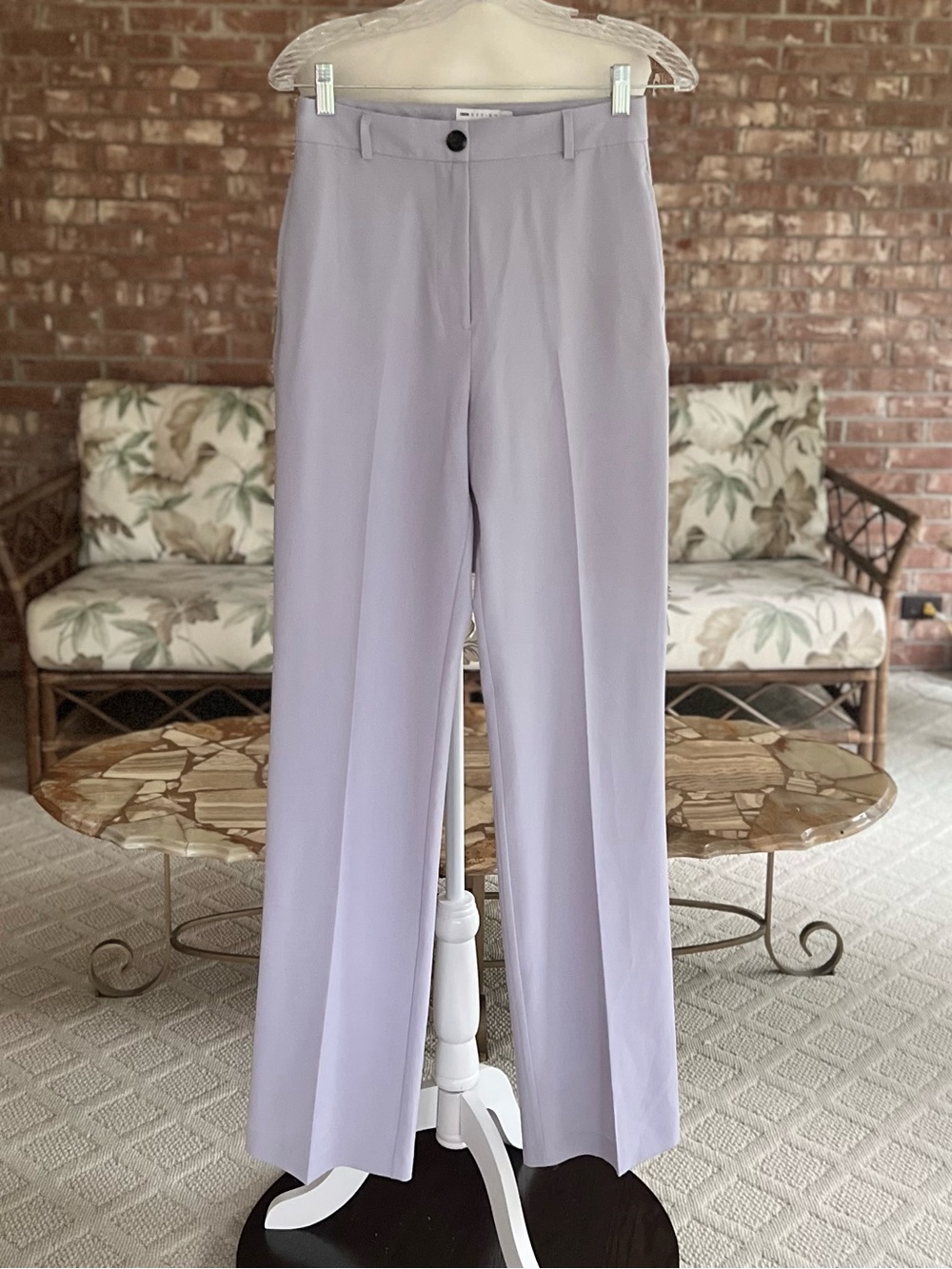 ASOS Design Pants Lilac Purple Straight Leg Tailored High Waist Flat Front 4T